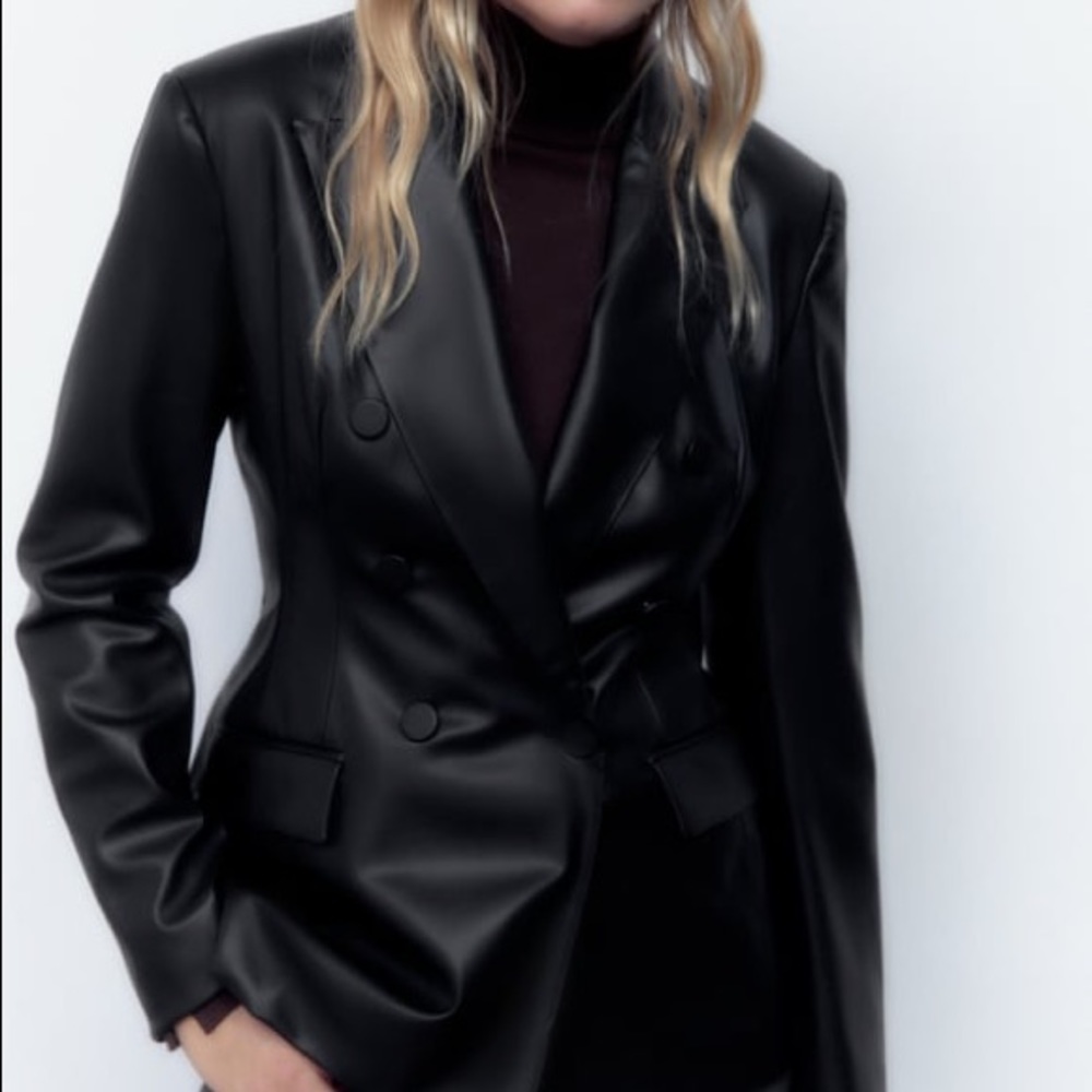 Faux Leather blazer